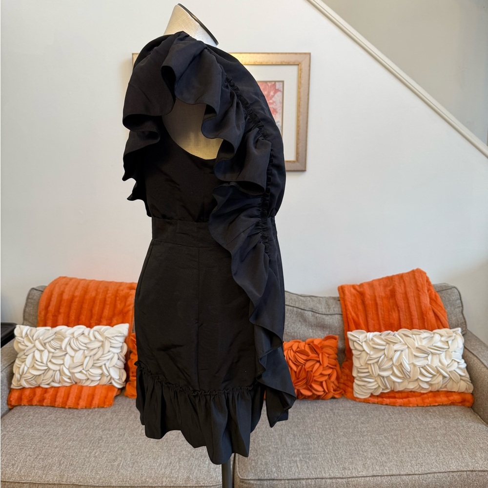❣️🆕ASOS Design One Shoulder Ruffle Detail Black Dress❣️ - Picture 6 of 10